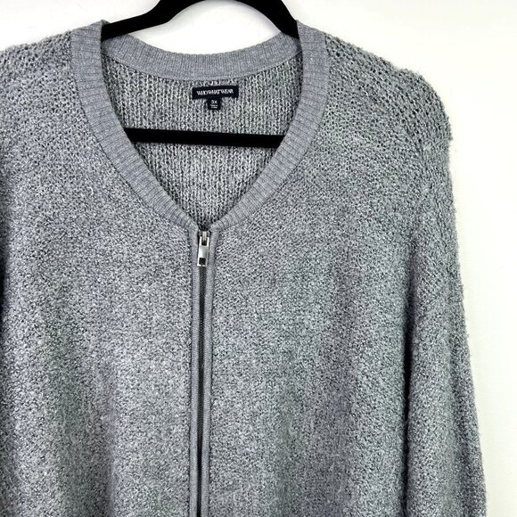 Gray knit wool blend zip up‎ size 3X - Picture 2 of 5